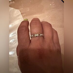 Sterling Silver Women's Ring with Sparkling Accents